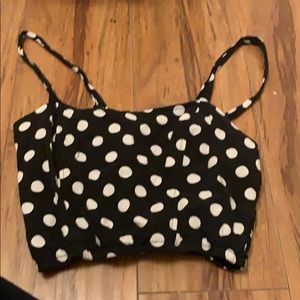 Pokadot tight cropped tank top